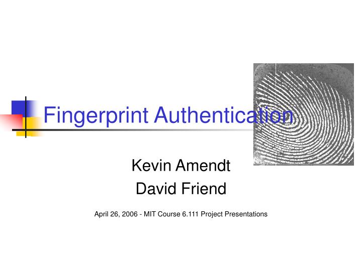 fingerprint authentication
