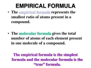 EMPIRICAL FORMULA