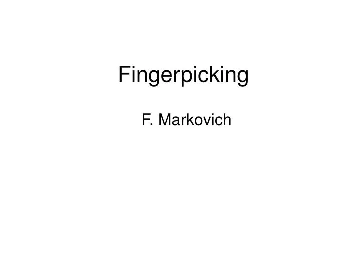 fingerpicking