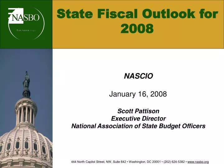 state fiscal outlook for 2008