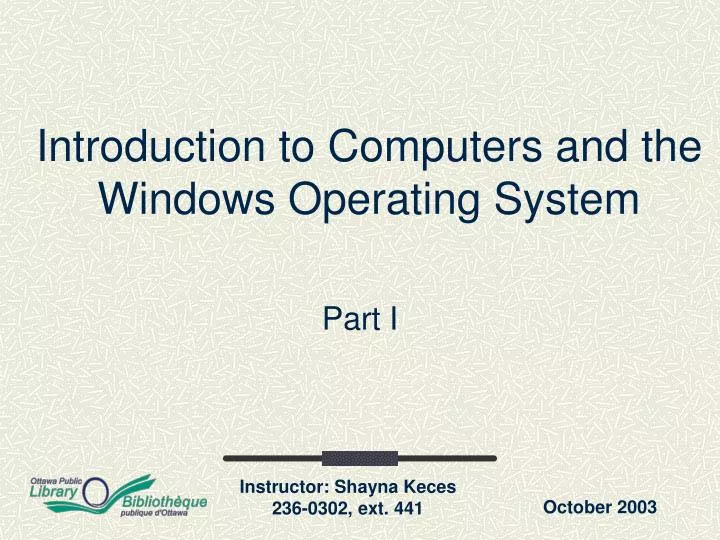 introduction to computers and the windows operating system