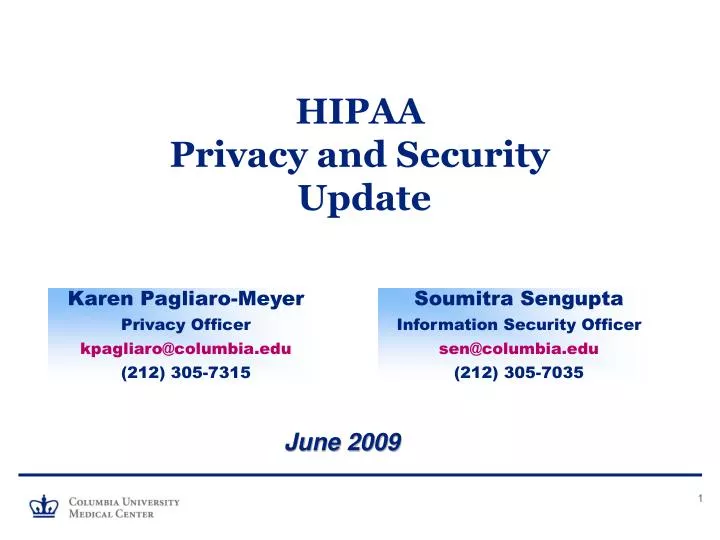 hipaa privacy and security update