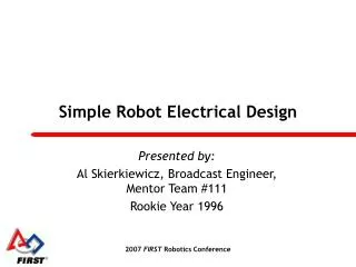 Simple Robot Electrical Design