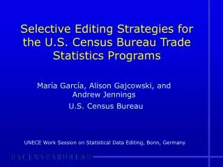 Selective Editing Strategies for the U.S. Census Bureau Trade Statistics Programs