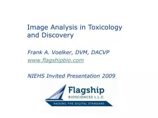 Image Analysis in Toxicology and Discovery