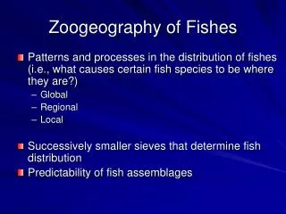 Zoogeography of Fishes