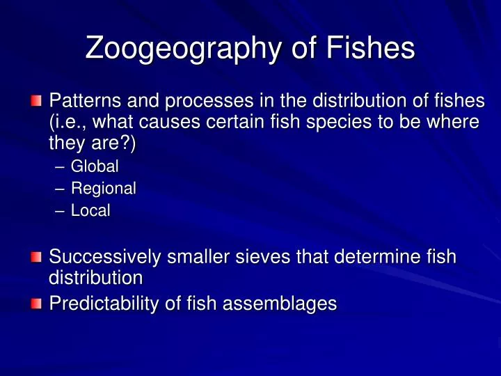 zoogeography of fishes