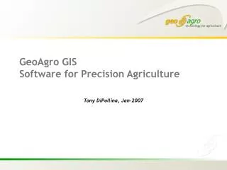 GeoAgro GIS Software for Precision Agriculture