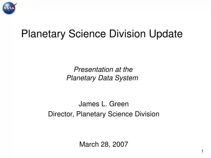 planetary science division update presentation at the planetary data system