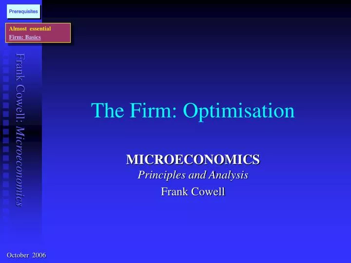 the firm optimisation