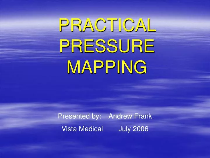 practical pressure mapping