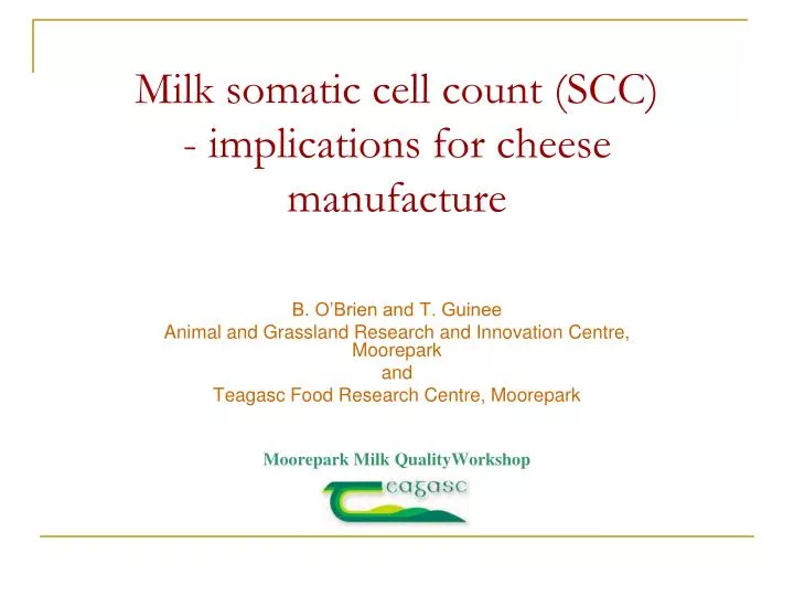 milk somatic cell count scc implications for cheese manufacture