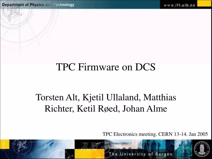 tpc firmware on dcs