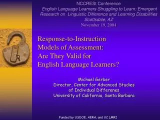 Response-to-Instruction Models of Assessment: Are They Valid for English Language Learners?
