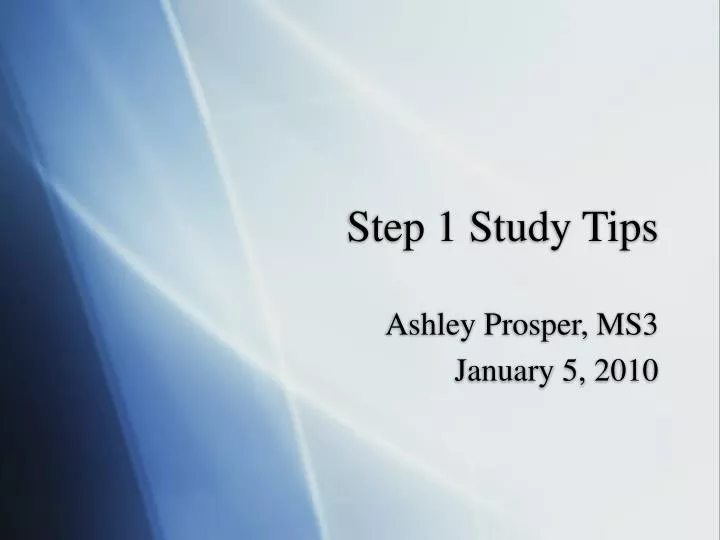 step 1 study tips