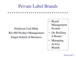 Private Label Brands