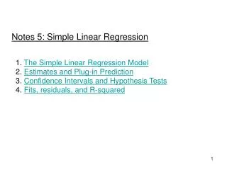 Notes 5: Simple Linear Regression
