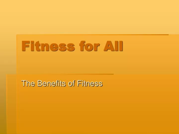 fitness for all