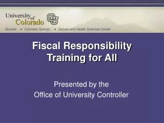 Fiscal Responsibility Training for All