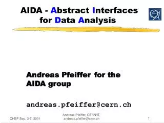 AIDA - A bstract I nterfaces for D ata A nalysis
