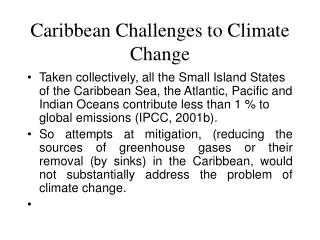 Caribbean Challenges to Climate Change