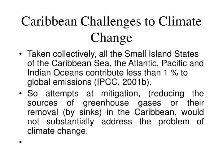 caribbean challenges to climate change