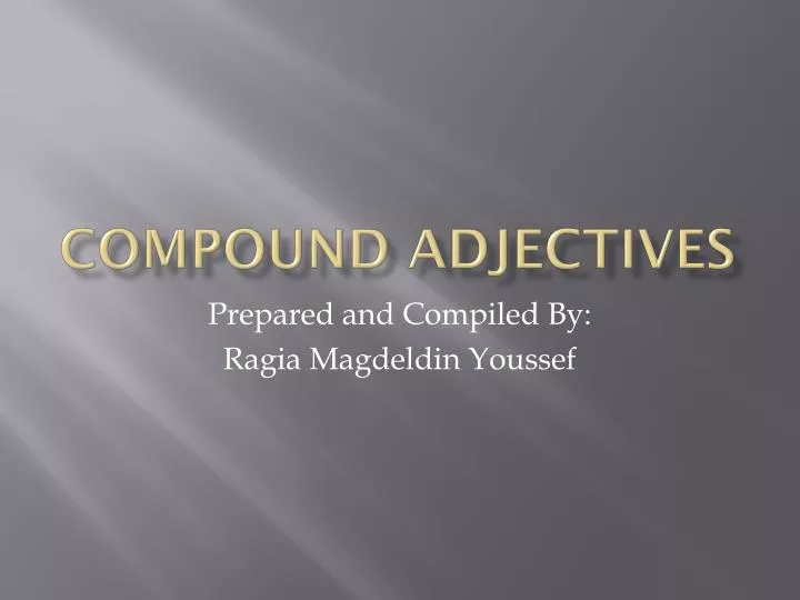 compound adjectives