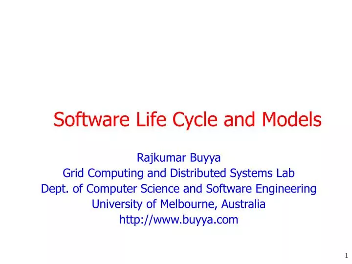 software life cycle and models