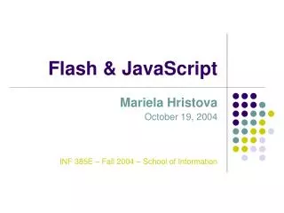 Flash &amp; JavaScript