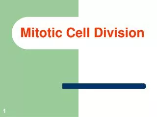 Mitotic Cell Division
