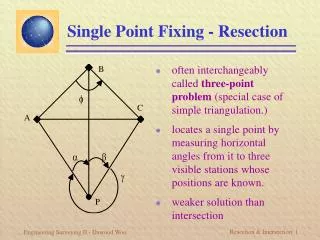 Single Point Fixing - Resection