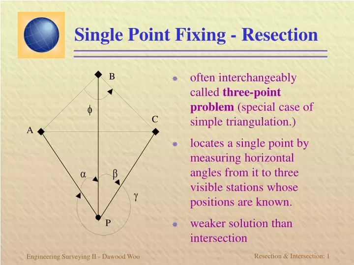 single point fixing resection