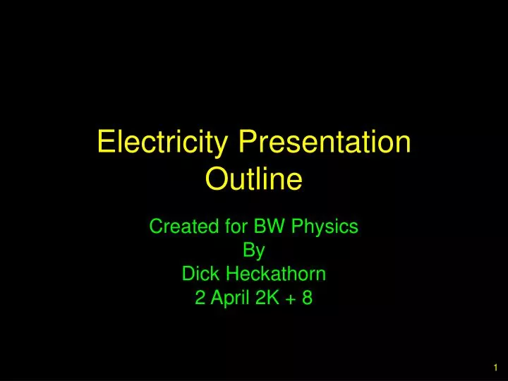 electricity presentation outline