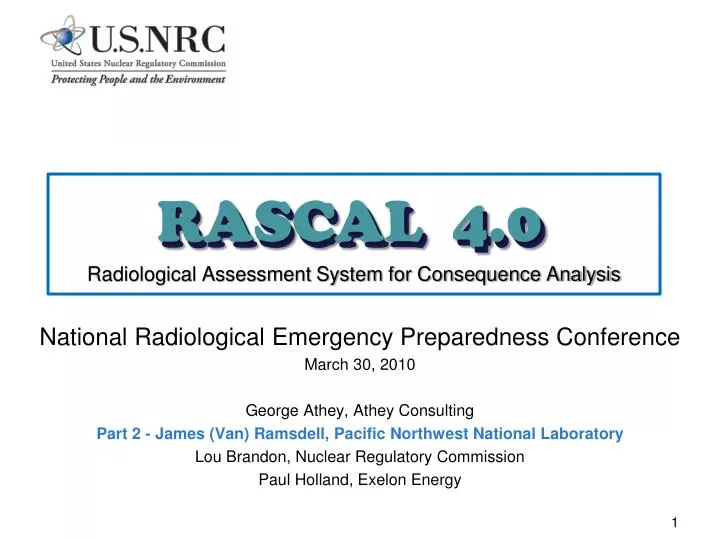 rascal 4 0 radiological assessment system for consequence analysis