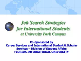 Job Search Strategies for International Students at University Park Campus