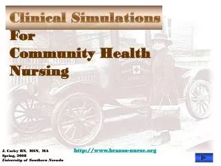 Clinical Simulations For Community Health Nursing