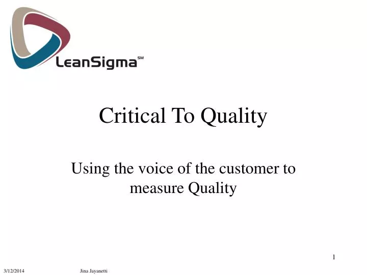 critical to quality