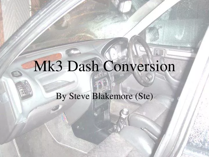 mk3 dash conversion