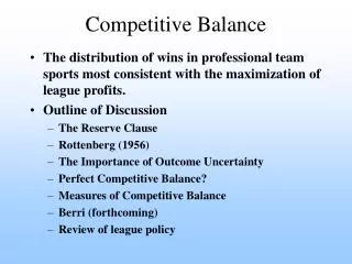 Competitive Balance