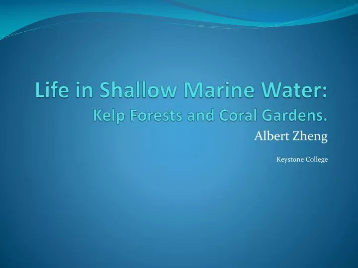 life in shallow marine water kelp forests and coral gardens