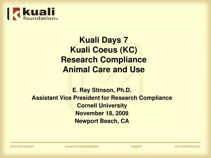 kuali days 7 kuali coeus kc research compliance animal care and use