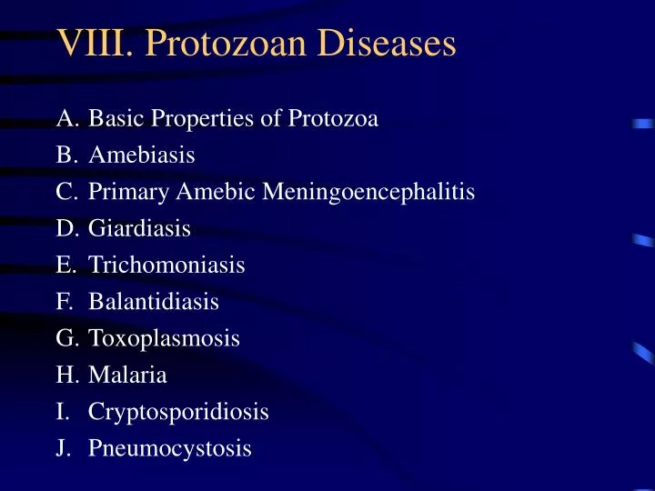 viii protozoan diseases