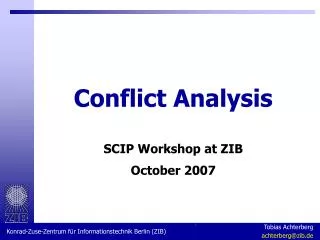 Conflict Analysis