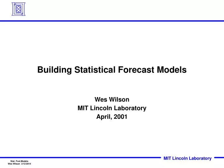 building statistical forecast models