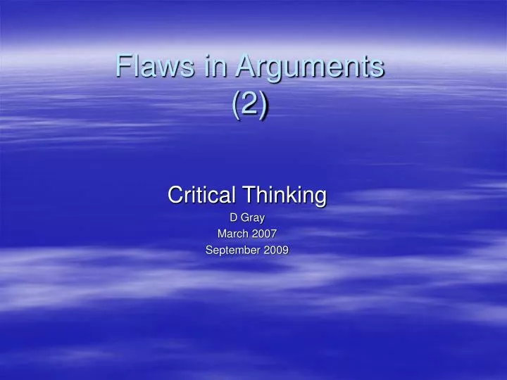 flaws in arguments 2