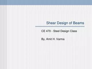Shear Design of Beams