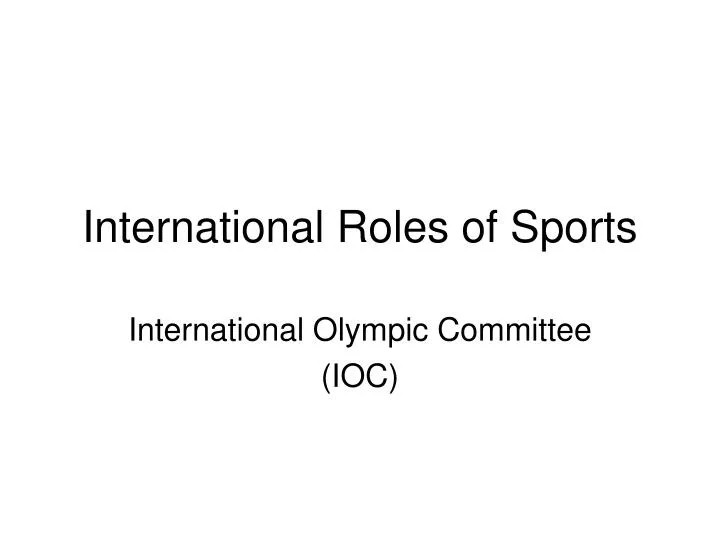 international roles of sports