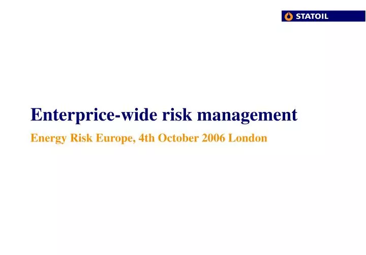 enterprice wide risk management