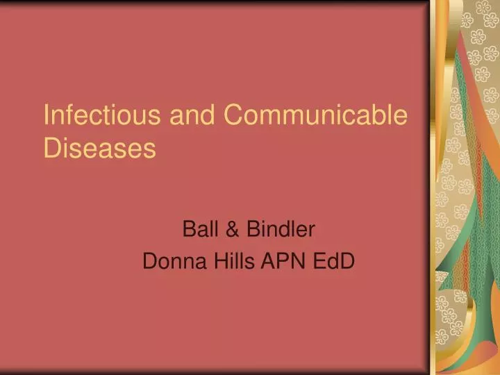 infectious and communicable diseases