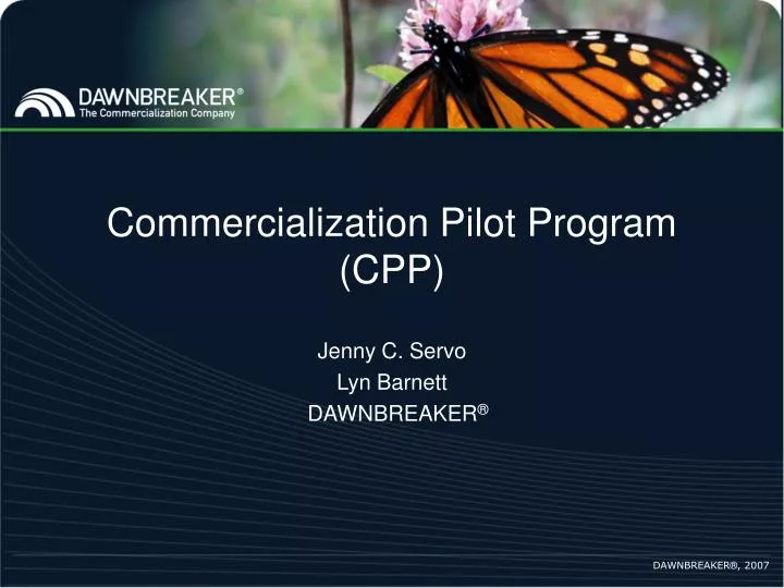 commercialization pilot program cpp